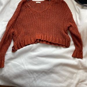 Cotton on rust red color cropped sweater